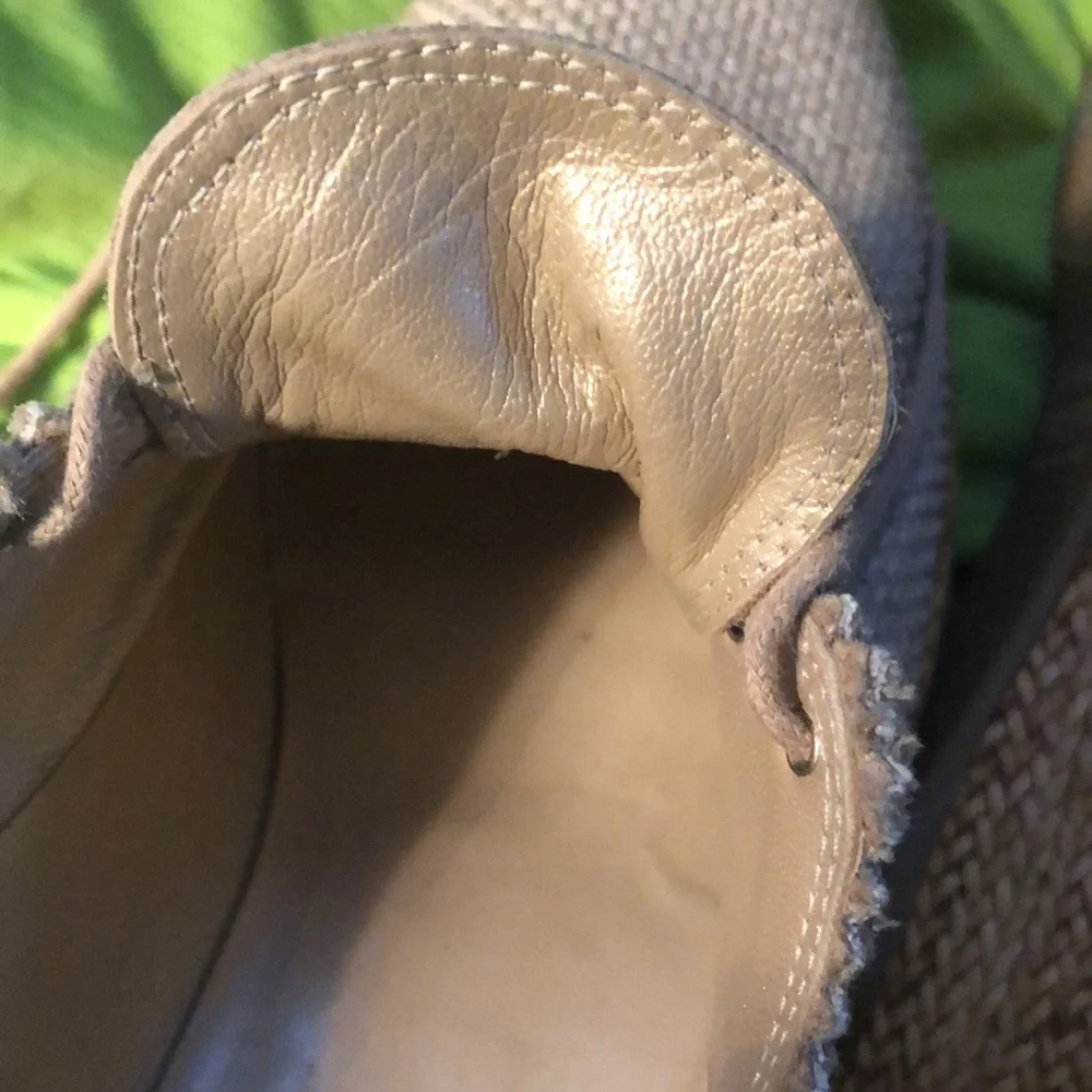 Stuart Weizmann linen raffia wedge - Picture 5 of 5